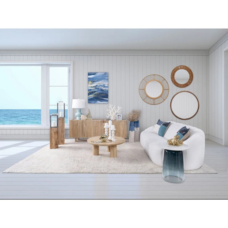 Paire de tables basses élégantes en bois de manguier, style bohème, pour intérieurs modernes