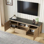 Meuble TV moderne de 58 pouces avec lumières LED, meuble de rangement pour TV jusqu'à 80 pouces pour salon et chambre à coucher