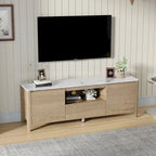 Meuble TV moderne de 58 pouces avec lumières LED, meuble de rangement pour TV jusqu'à 80 pouces pour salon et chambre à coucher
