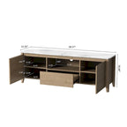 Meuble TV moderne de 58 pouces avec lumières LED, meuble de rangement pour TV jusqu'à 80 pouces pour salon et chambre à coucher
