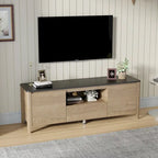 Meuble TV moderne de 58 pouces avec lumières LED, meuble de rangement pour TV jusqu'à 80 pouces pour salon et chambre à coucher