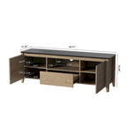 Meuble TV moderne de 58 pouces avec lumières LED, meuble de rangement pour TV jusqu'à 80 pouces pour salon et chambre à coucher