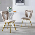 Chaise de salle à manger moderne avec pieds en métal - Lot de 2