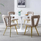 Chaise de salle à manger moderne avec pieds en métal - Lot de 2