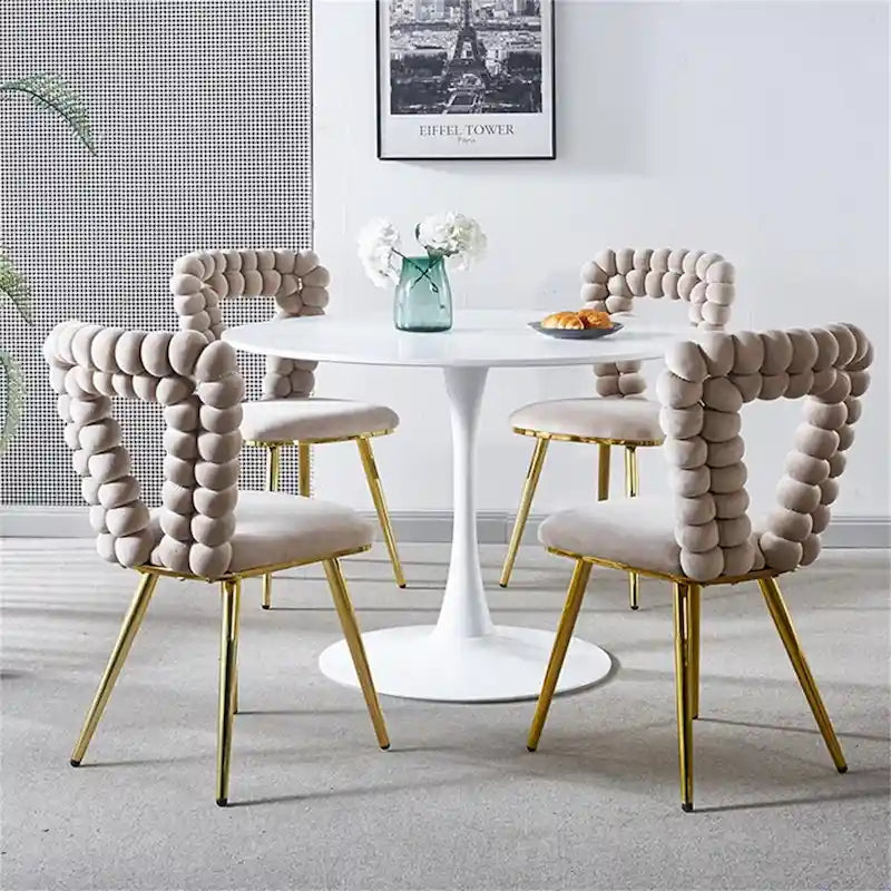 Chaise de salle à manger moderne avec pieds en métal - Lot de 2