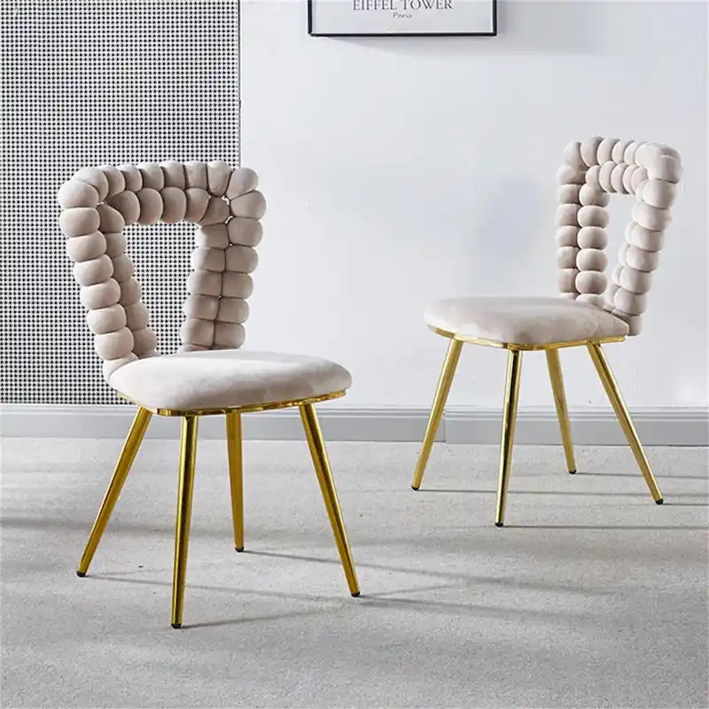 Chaise de salle à manger moderne avec pieds en métal - Lot de 2