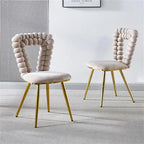 Chaise de salle à manger moderne avec pieds en métal - Lot de 2