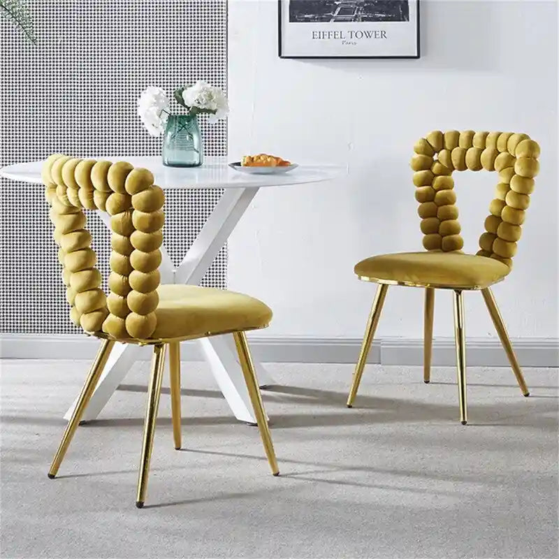 Chaise de salle à manger moderne avec pieds en métal - Lot de 2