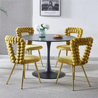 Chaise de salle à manger moderne avec pieds en métal - Lot de 2