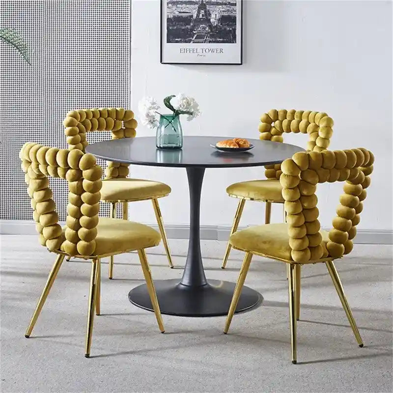 Chaise de salle à manger moderne avec pieds en métal - Lot de 2