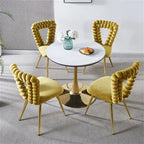 Chaise de salle à manger moderne avec pieds en métal - Lot de 2