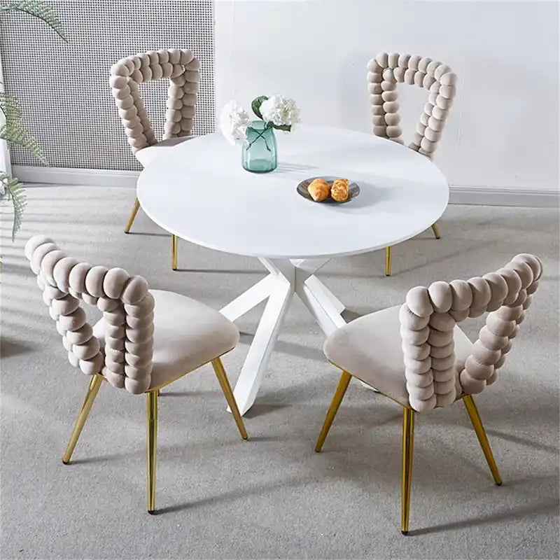 Chaise de salle à manger moderne avec pieds en métal - Lot de 2
