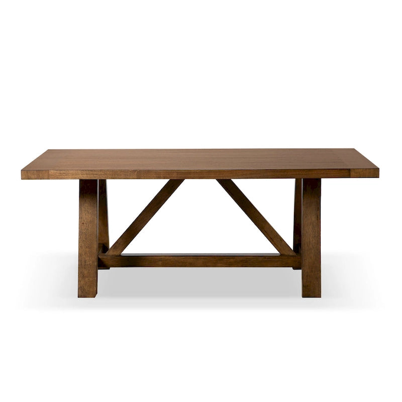 Table à manger Drystan en bois massif brun rustique de 72 pouces