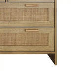 Commode 4 tiroirs en rotin pour chambre, salon, salle à manger, couloirs - Montage facile