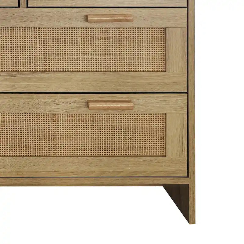 Commode 4 tiroirs en rotin pour chambre, salon, salle à manger, couloirs - Montage facile