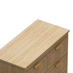 Commode 4 tiroirs en rotin pour chambre, salon, salle à manger, couloirs - Montage facile