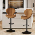 Tabouret de bar moderne en tissu avec piètement en fer - Lot de 2