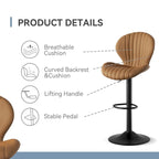 Tabouret de bar moderne en tissu avec piètement en fer - Lot de 2