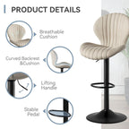 Tabouret de bar moderne en tissu avec piètement en fer - Lot de 2