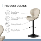 Tabouret de bar moderne en tissu avec piètement en fer - Lot de 2