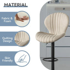 Tabouret de bar moderne en tissu avec piètement en fer - Lot de 2