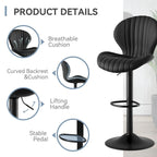 Tabouret de bar moderne en tissu avec piètement en fer - Lot de 2