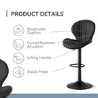 Tabouret de bar moderne en tissu avec piètement en fer - Lot de 2
