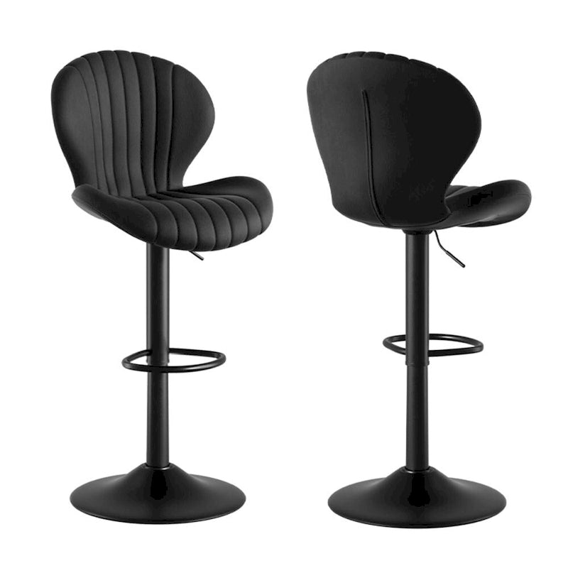 Tabouret de bar moderne en tissu avec piètement en fer - Lot de 2